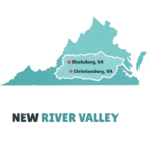 New River Valley service area map