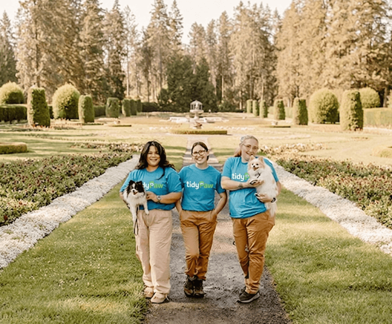 The TidyPaw team at a local park